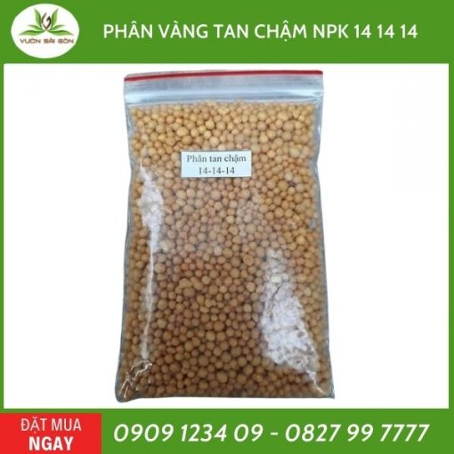Phân bón tan chậm hạt vàng 14-14-14 nhập khẩu Thái Lan gói 200g