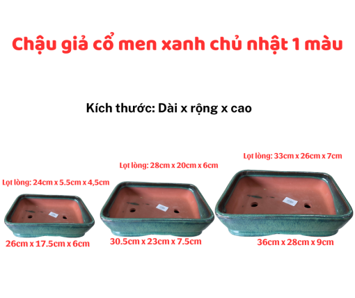 Chau Gia Co Men Xanh Chu Nhat