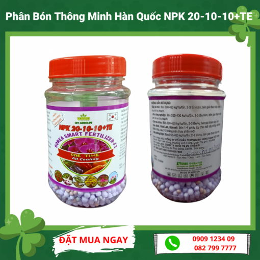 Phan Bon Thong Minh Han Quoc Npk 20 10 10+te