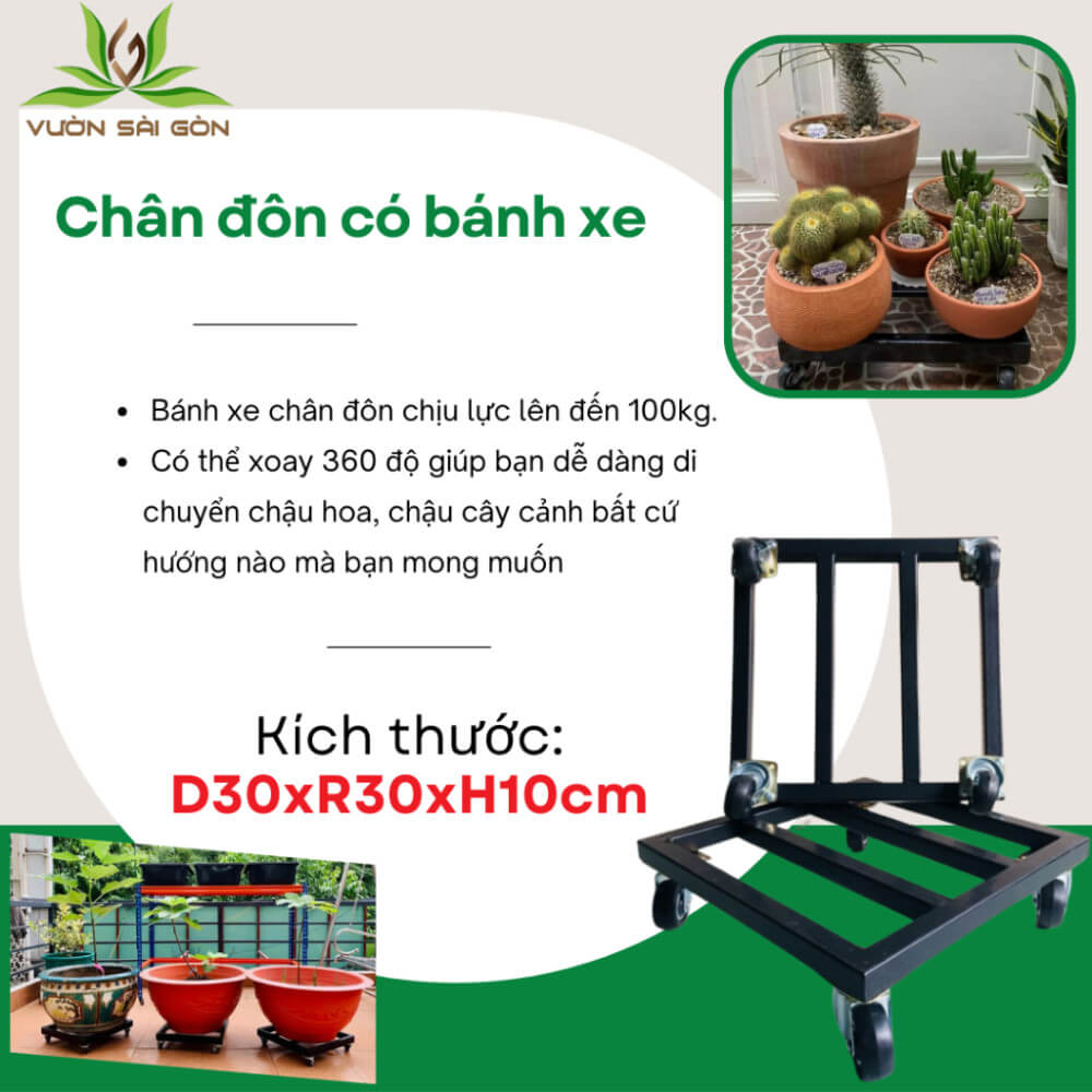chan don ke chau có banh xe hinh vuong
