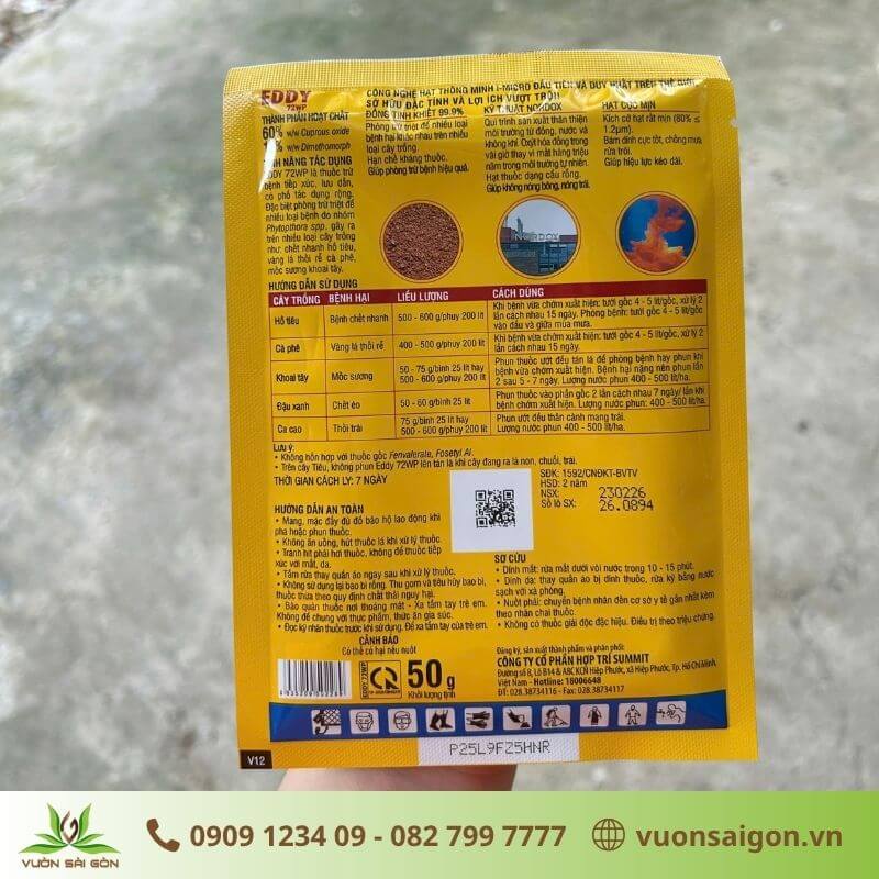 Công dụng thuốc trừ bệnh eddy 72wp